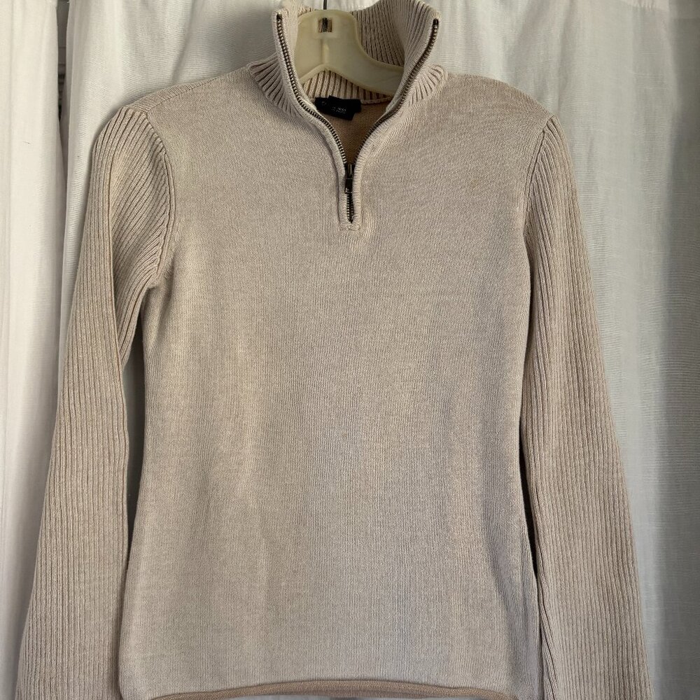 Women's Calvin Klein Jeans, Long Sleeve Cotton Sweater, 1/4 Zip, Size SP